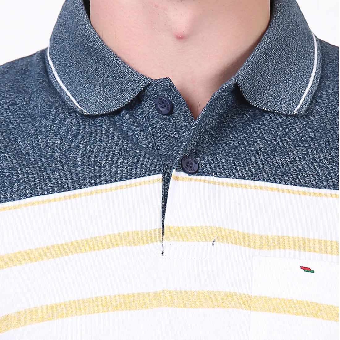 Yellow and Blue Striped Polo T-shirt