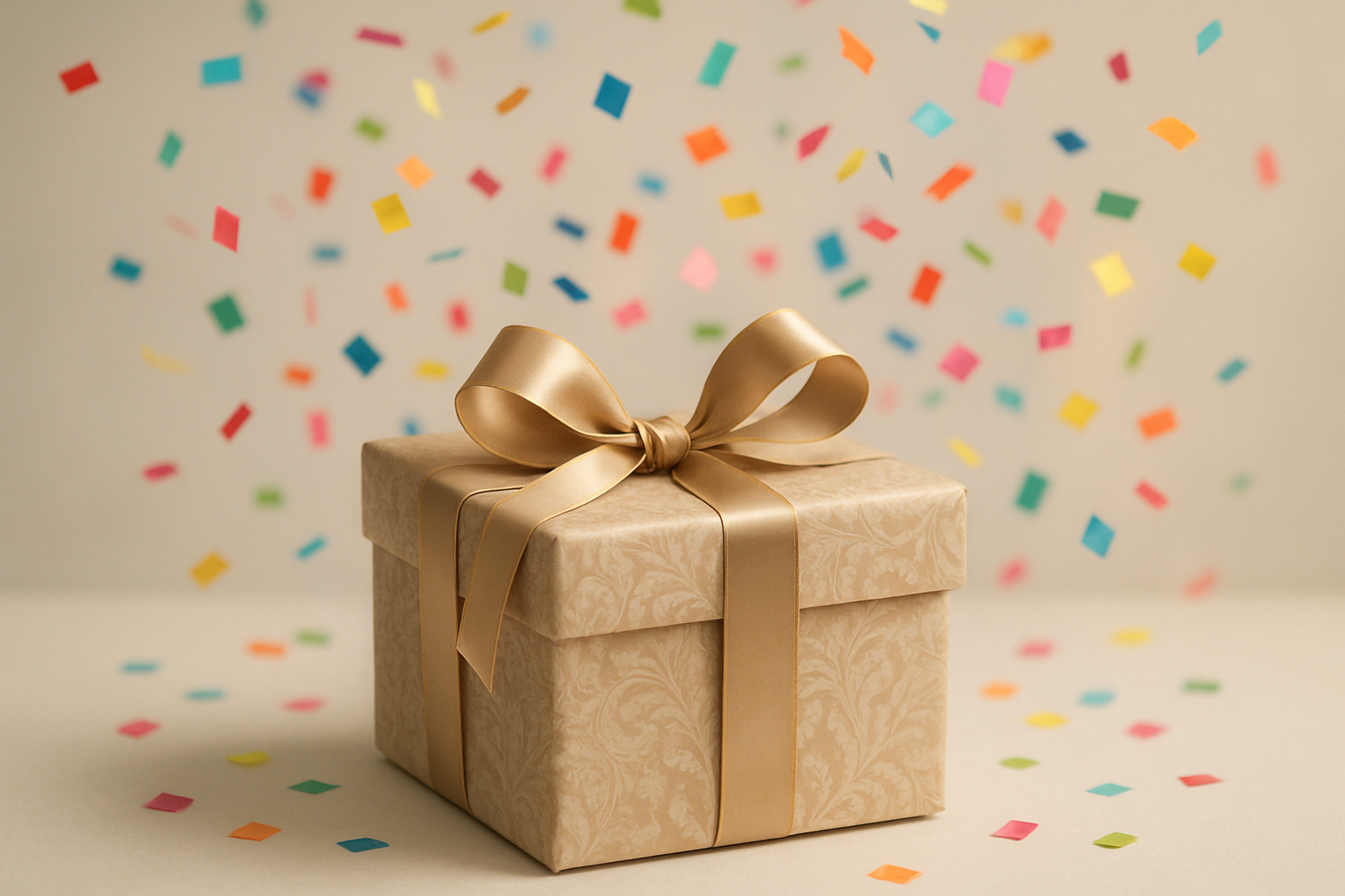 I only want the confetti in the background just behind the box